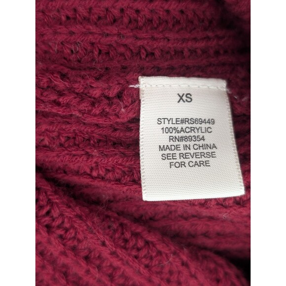 Ultra Flirt 90s Red Chunky Knit Tie-Back V-Neck Sweater Size Jrs. Extra Small - Picture 6 of 7